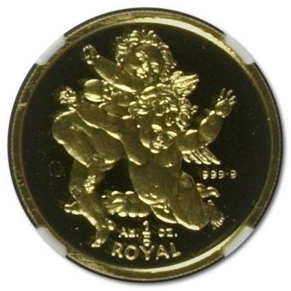 Gibraltar ⅕ Royal - Elizabeth II Cherubs reverse