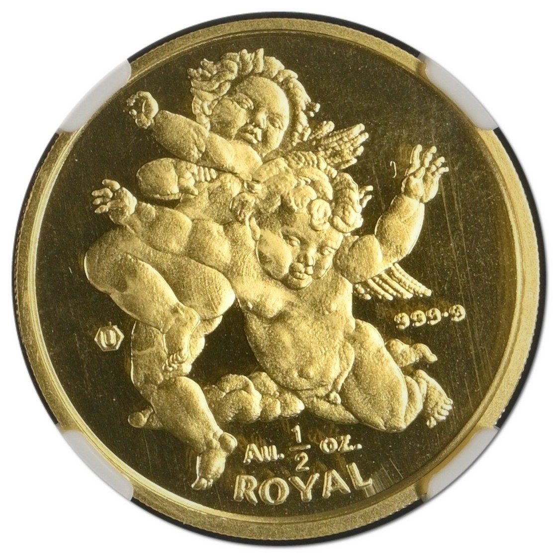 Gibraltar ½ Royal - Elizabeth II Cherubs reverse