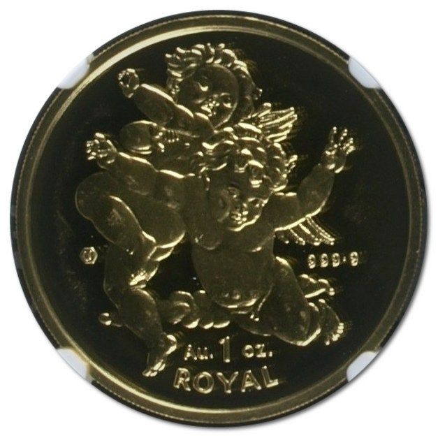 Gibraltar 1 Royal - Elizabeth II Cherubs; Gold
