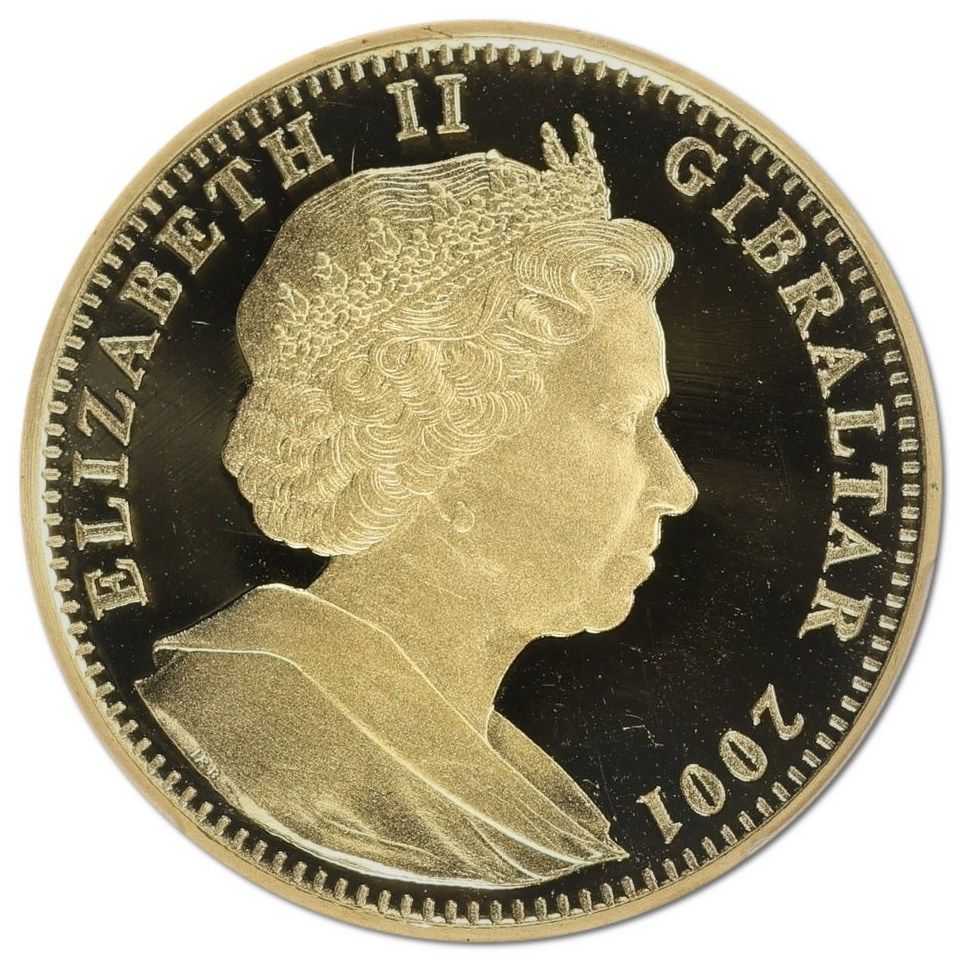 Gibraltar 1 Royal - Elizabeth II Two Cherubs; Gold obverse