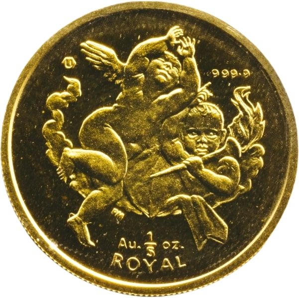 Gibraltar ⅕ Royal - Elizabeth II Two Cherubs