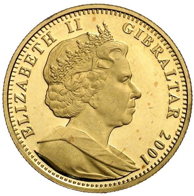 Gibraltar 1/25 Royal - Elizabeth II Two Cherubs obverse