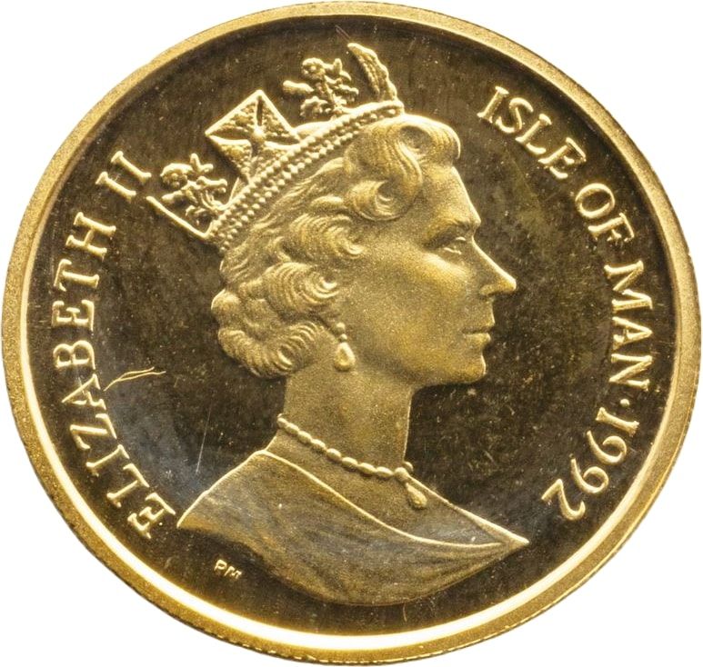 Isle of Man ⅕ Crown - Elizabeth II Siamese Cat obverse