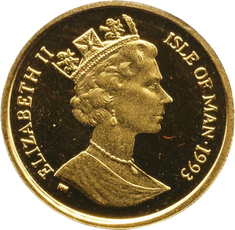 Isle of Man ⅕ Crown - Elizabeth II Maine Coon Cat obverse