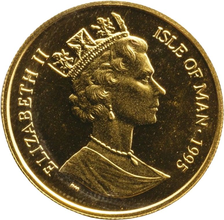 Isle of Man ⅕ Crown - Elizabeth II Turkish Cat obverse