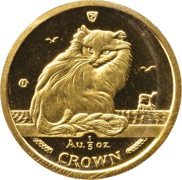 Isle of Man ⅕ Crown - Elizabeth II Turkish Cat