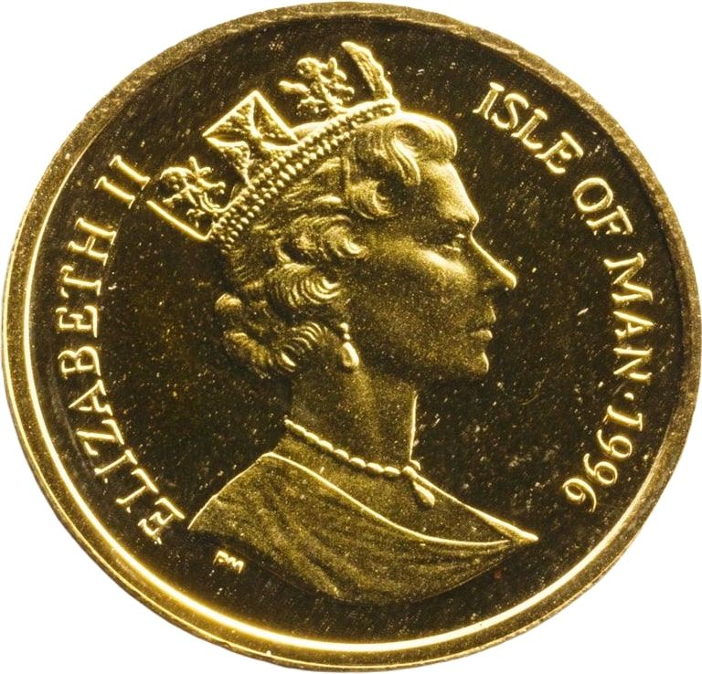 Isle of Man ⅕ Crown - Elizabeth II Burmese Cat obverse