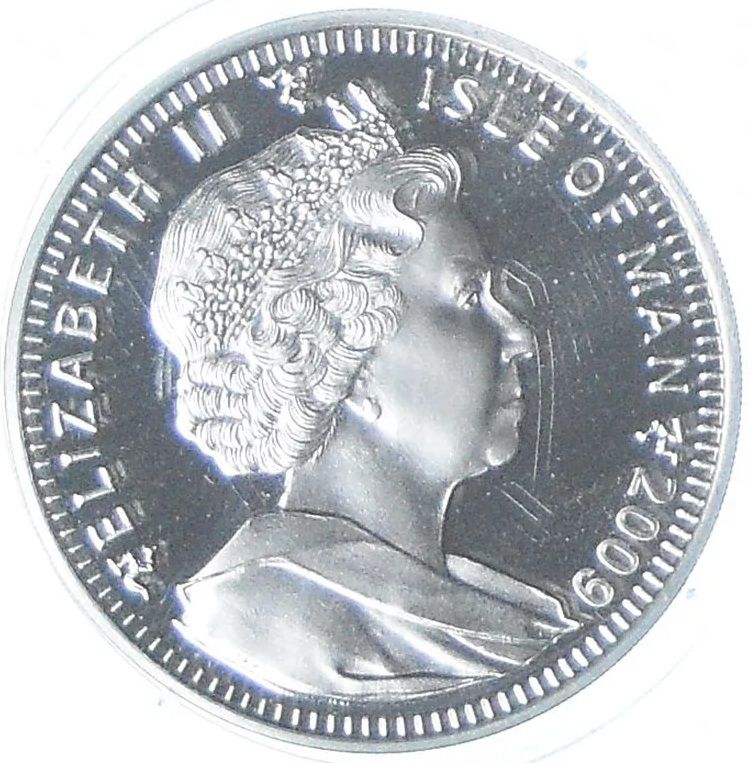 Isle of Man 1 Crown - Elizabeth II Fall of Berlin Wall; Silver Proof obverse