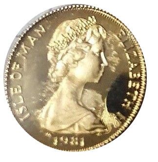 Isle of Man 1 Crown - Elizabeth II Beethoven; Gold Proof 9ct obverse