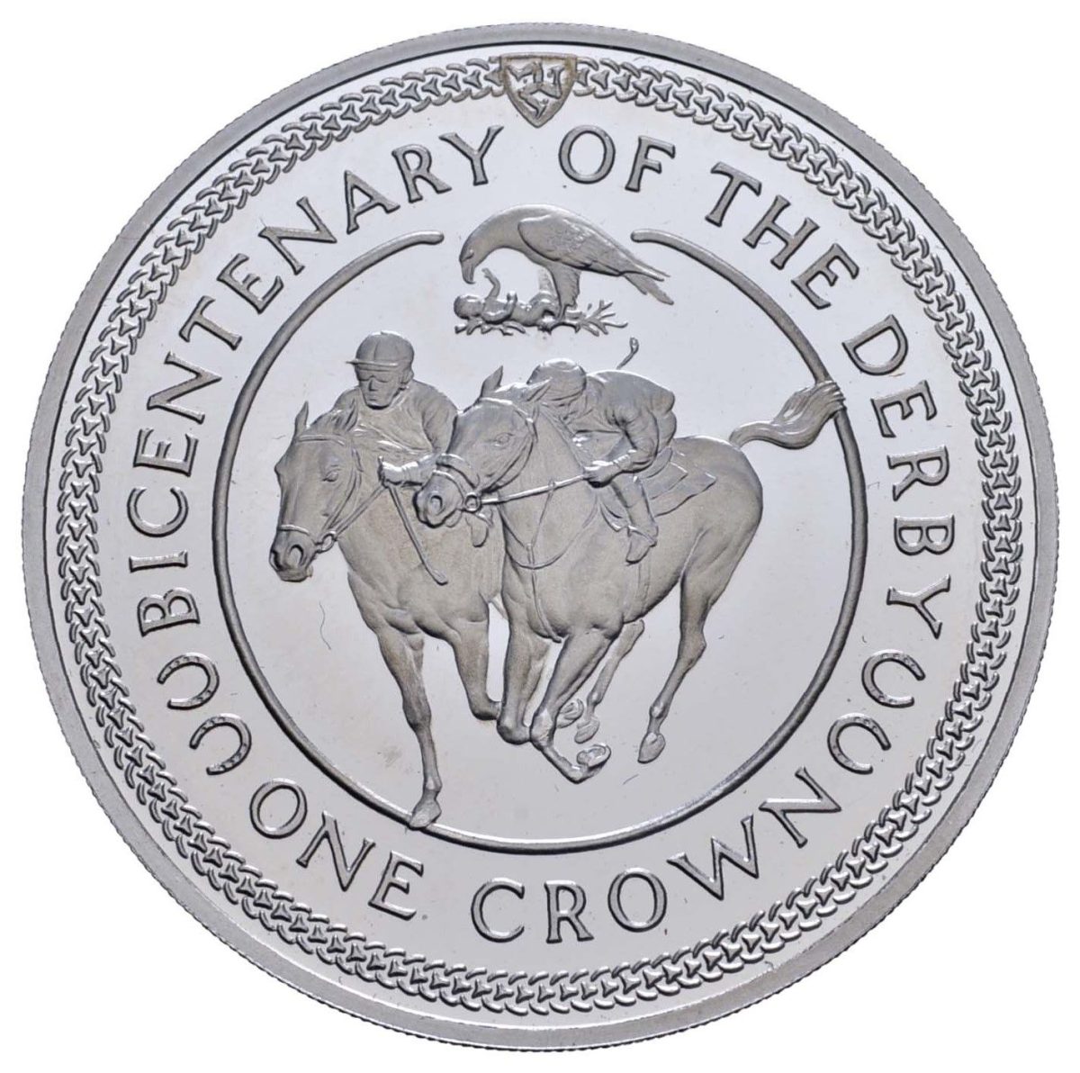 Isle of Man 1 Crown - Elizabeth II Derby; Platinum Proof