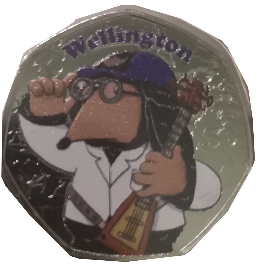 Guernsey 50 Pence - Charles III The Wombles - Wellington, coloured reverse