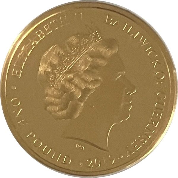 Guernsey 1 Pound - Elizabeth II D-Day Landing 01.20; Gold Proof obverse
