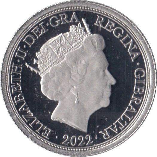 Gibraltar 1 Sovereign - Elizabeth II Platinium Jubilee - 2nd Portrait obverse