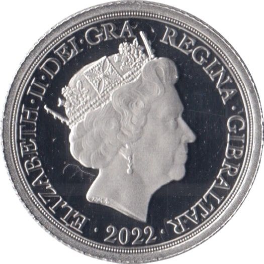 Gibraltar 1 Sovereign - Elizabeth II Platinium Jubilee - 3rd Portrait obverse