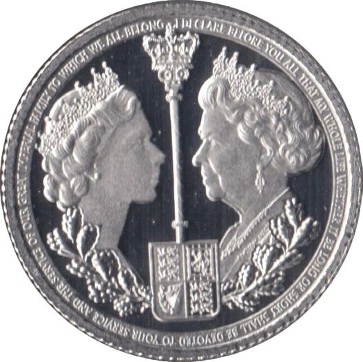 Gibraltar 1 Sovereign - Elizabeth II Platinium Jubilee - Two Portraits