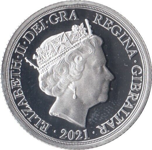 Gibraltar 1 Sovereign - Elizabeth II Strength and Stay; Silver Proof obverse