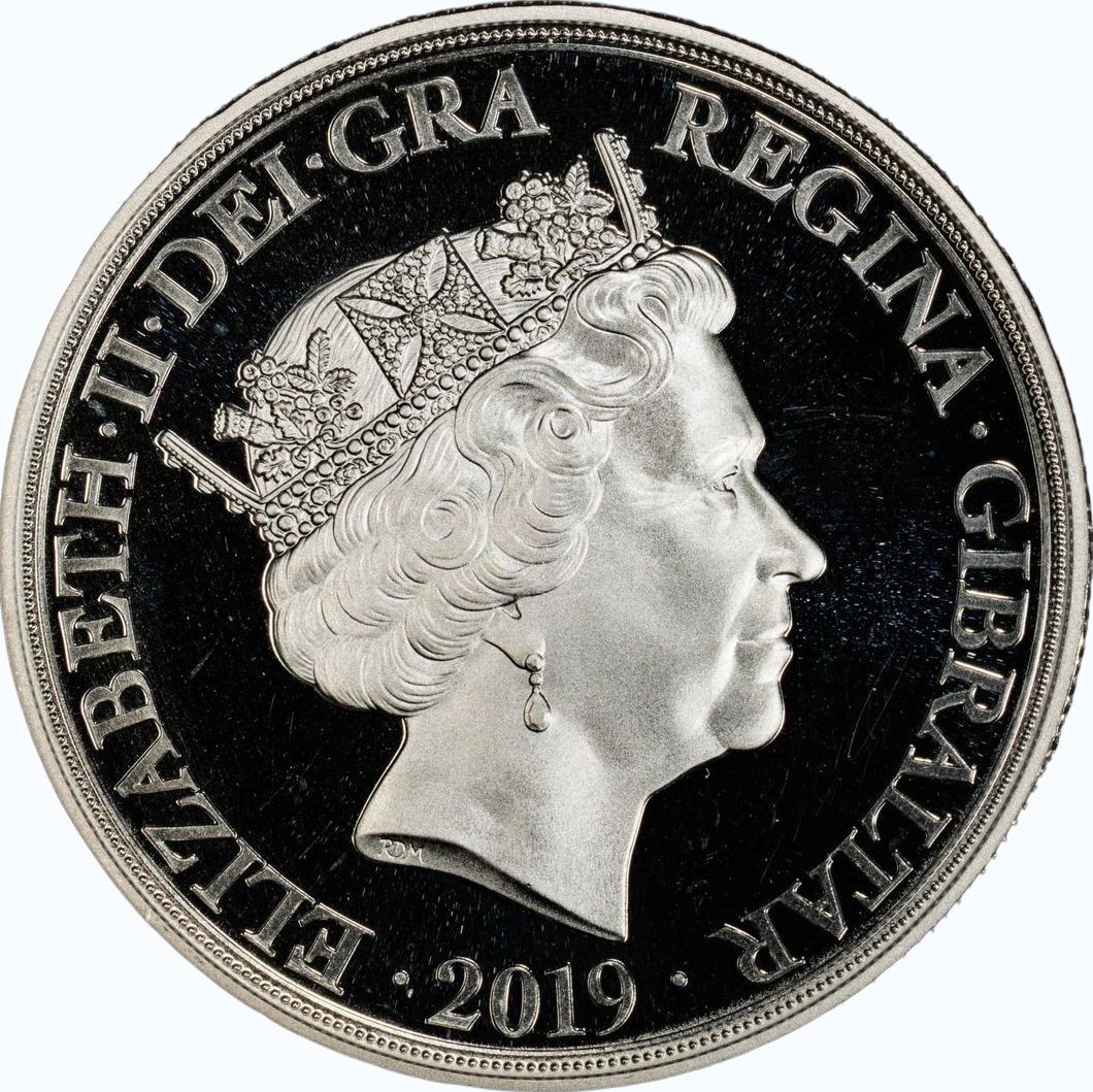 Gibraltar 5 Sovereigns - Elizabeth II Saint George obverse