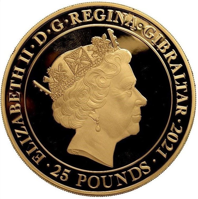 Gibraltar 25 Pounds - Elizabeth II Elizabeth II and the Lion obverse