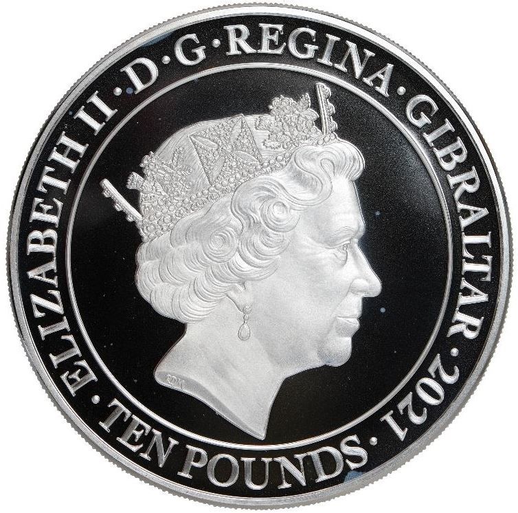 Gibraltar 10 Pounds - Elizabeth II Elizabeth II and the Lion obverse