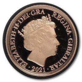 Gibraltar ½ Sovereign - Elizabeth II Elizabeth II and the Lion obverse
