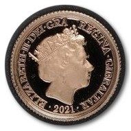 Gibraltar ¼ Sovereign - Elizabeth II Elizabeth II and the Lion obverse