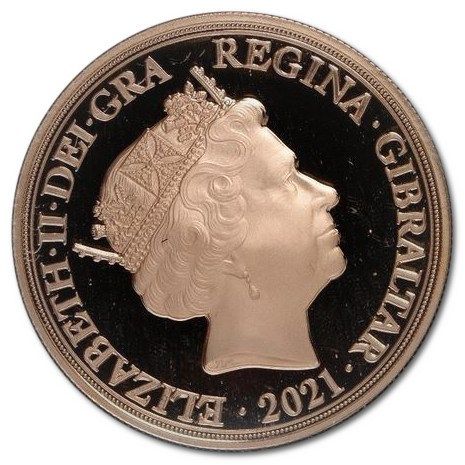 Gibraltar 5 Sovereigns - Elizabeth II Elizabeth II and the Lion obverse