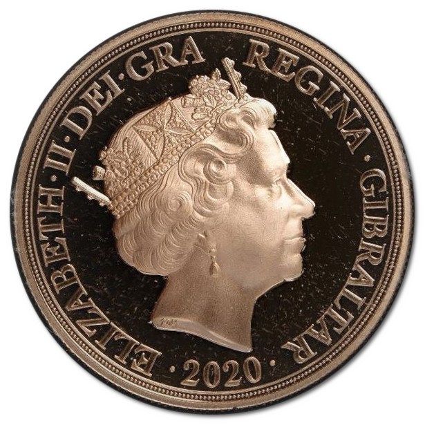 Gibraltar 5 Sovereigns - Elizabeth II Strength and Stay obverse