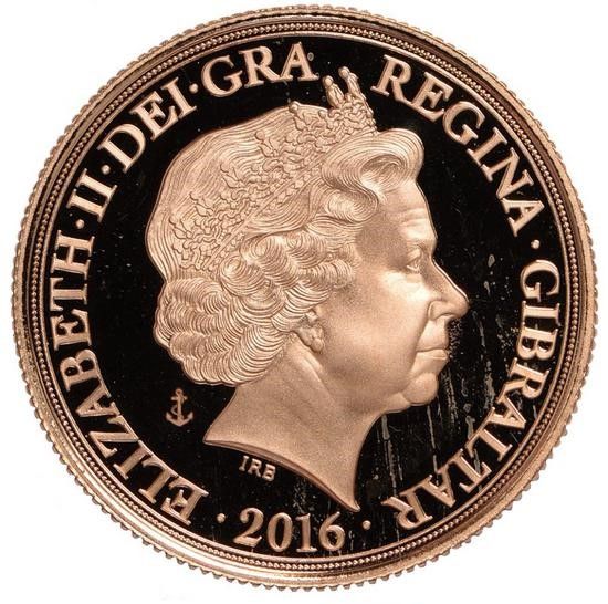 Gibraltar 2 Sovereigns - Elizabeth II Battle of the Atlantic