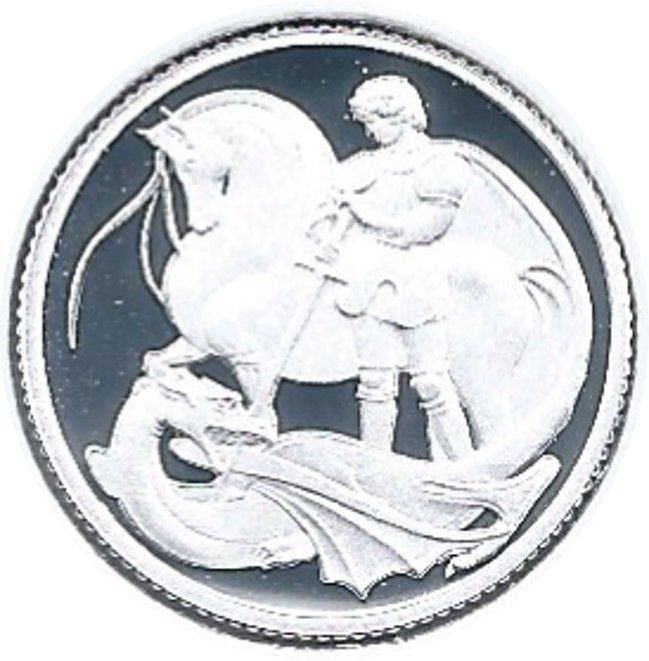 Gibraltar 1 Sovereign - Charles III St George and the Dragon; Silver
