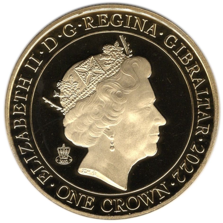 Gibraltar 1 Crown In the name of Elizabeth II; Remembrance 2022 obverse