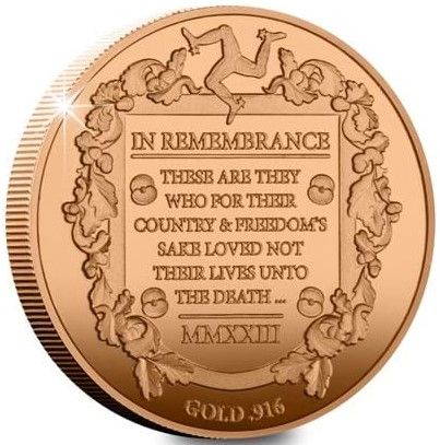 Isle of Man 1 Sovereign - Charles III RBL Veterans; Gold Proof