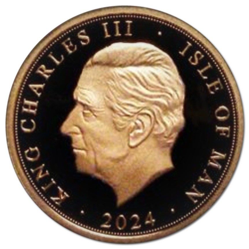 Isle of Man 1 Sovereign - Charles III 80th Ann. D-Day; Gold Proof obverse