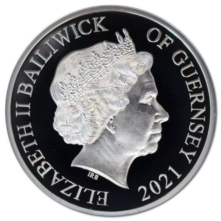 Guernsey 5 Pounds - Elizabeth II H.R.H. Prince Philip, Duke of Edinburgh; Silver Proof obverse
