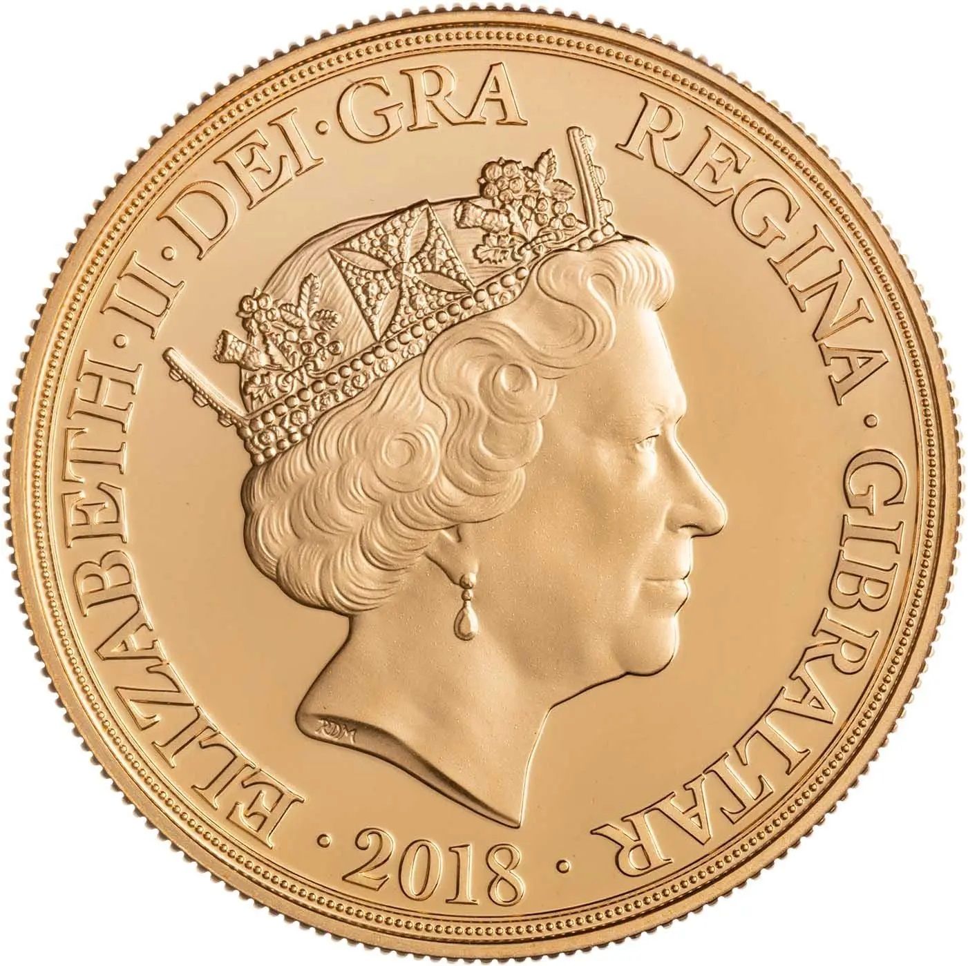 Gibraltar 2 Sovereigns - Elizabeth II Falkland Islands Conflict obverse