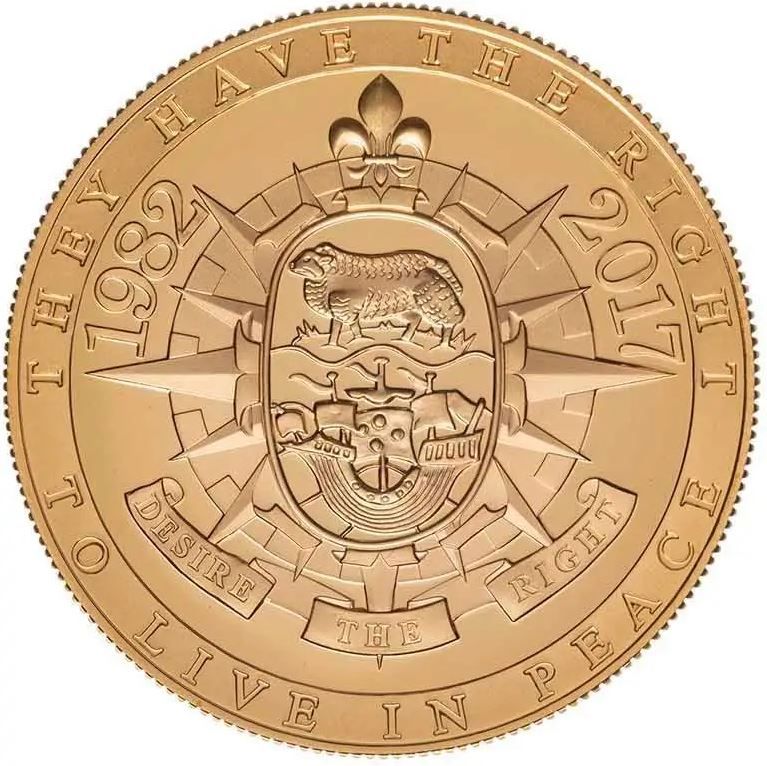 Gibraltar 5 Sovereigns - Elizabeth II Falkland Islands Conflict