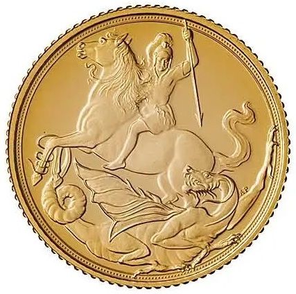 Gibraltar ½ Sovereign - Elizabeth II Saint George and the Dragon