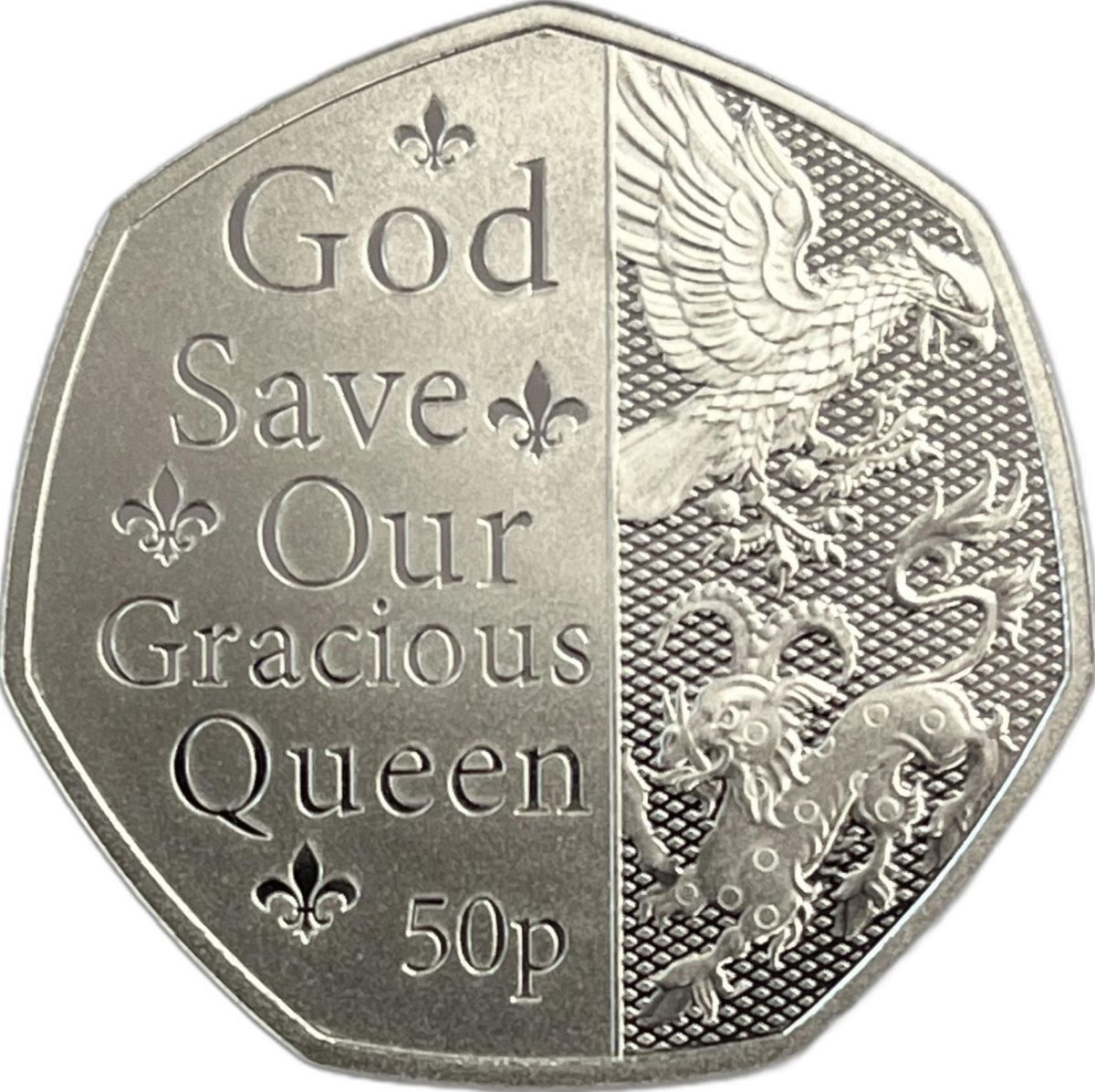 Isle of Man 50 pence - Elizabeth II Platinum Jubilee - God Save Our Gracious Queen; Silver Proof