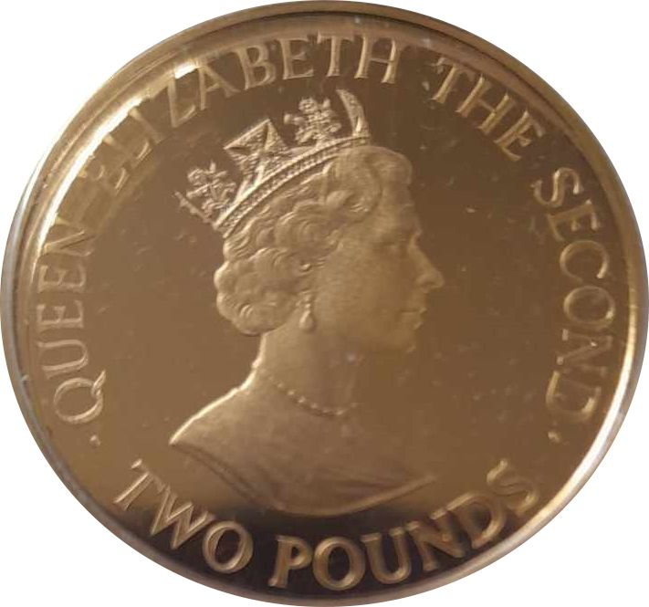 Jersey 2 Pounds - Elizabeth II Coronation Jubilee obverse