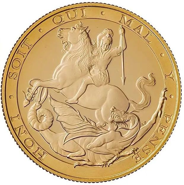 Gibraltar 2 Sovereigns - Elizabeth II Saint George and the Dragon