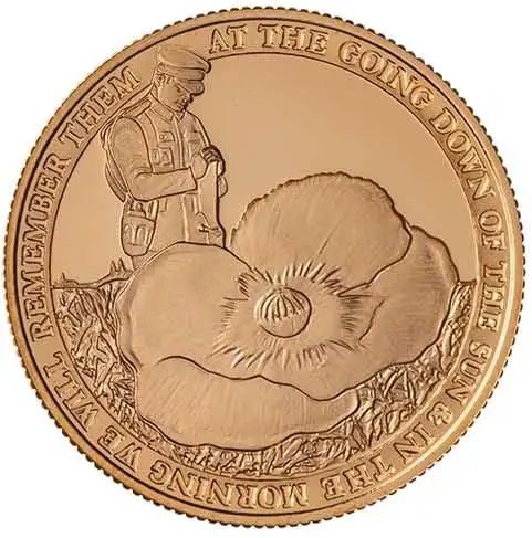 Gibraltar 2 Sovereigns - Elizabeth II We Will Remember Them reverse