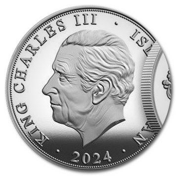 Isle of Man 2 Sovereigns - Charles III 80th Ann. D-Day; Silver Proof obverse
