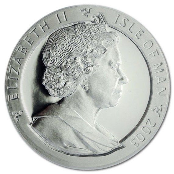 Isle of Man 1 Crown - Elizabeth II Year of the Goat; Silver Proof obverse