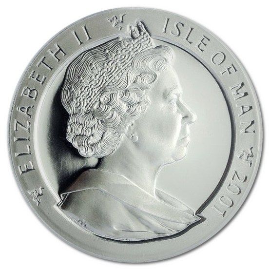 Isle of Man 1 Crown - Elizabeth II Year of the Snake; Silver Proof obverse