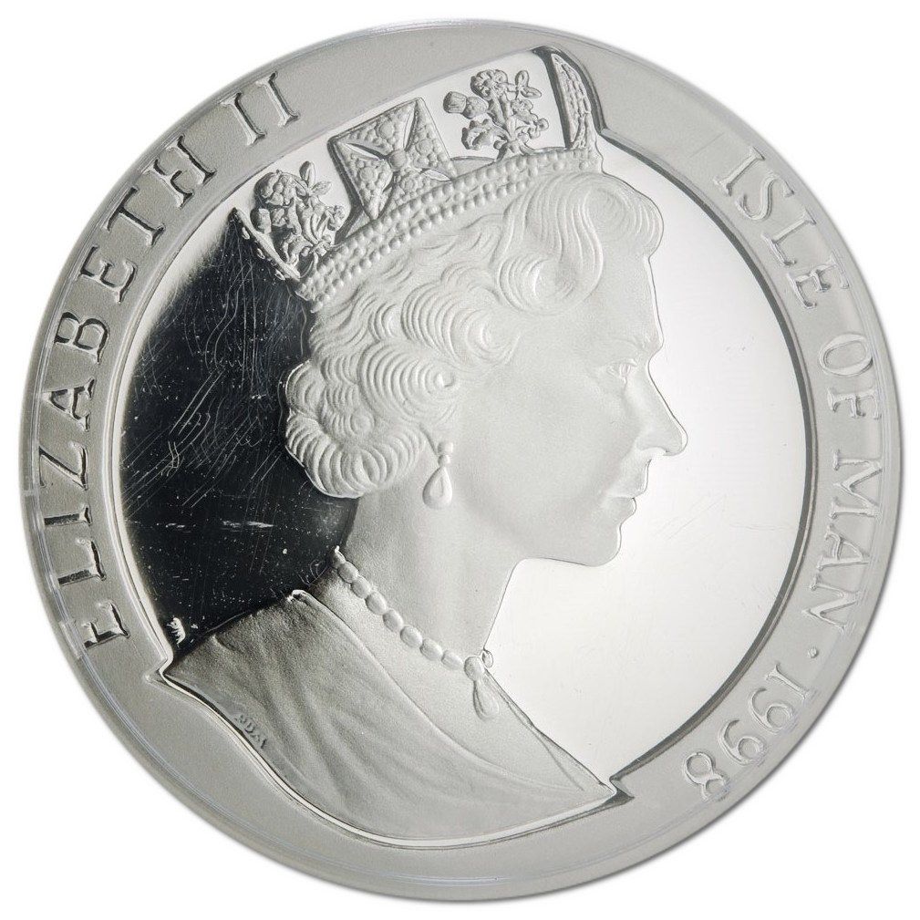 Isle of Man 1 Crown - Elizabeth II Year of the Tiger; Silver Proof obverse
