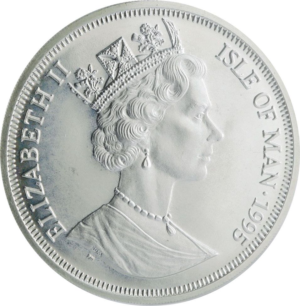 Isle of Man 1 Crown - Elizabeth II Marconi - Wireless Telegraphy; Silver Proof obverse