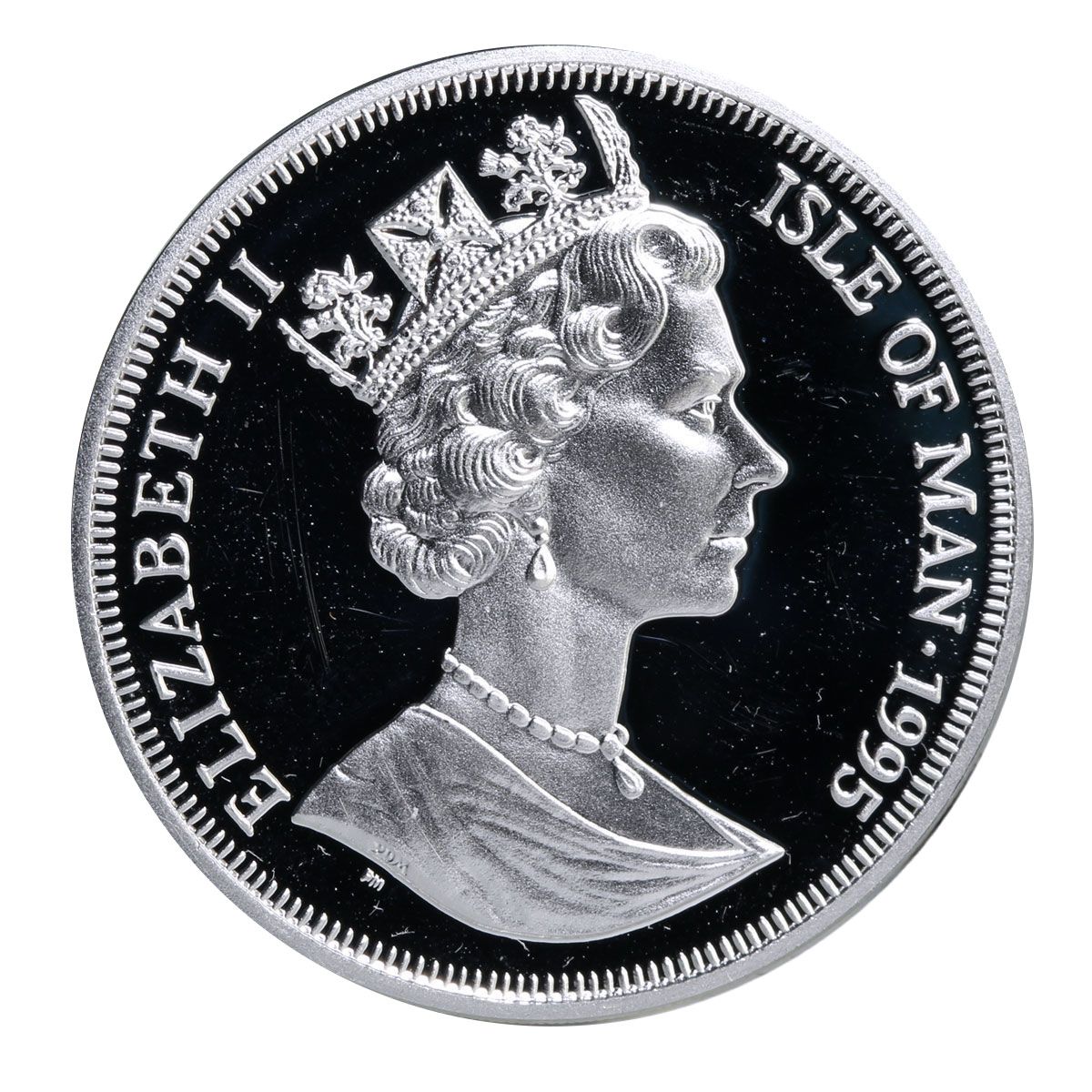 Isle of Man 1 Crown - Elizabeth II Wilhelm K. Roentgen; Silver Proof obverse