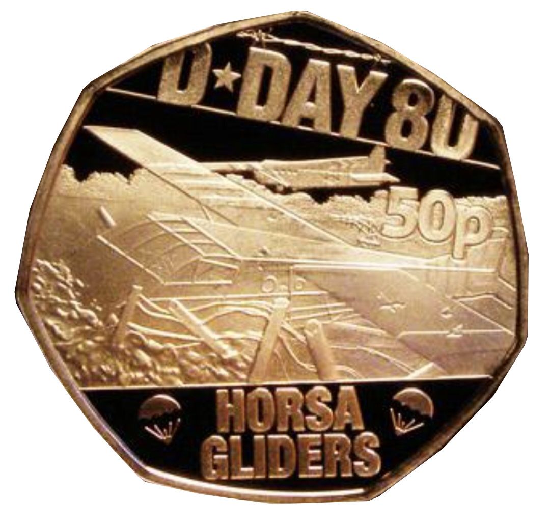 Isle of Man 50 Pence - Charles III D-Day Horsa Gliders; Gold Proof
