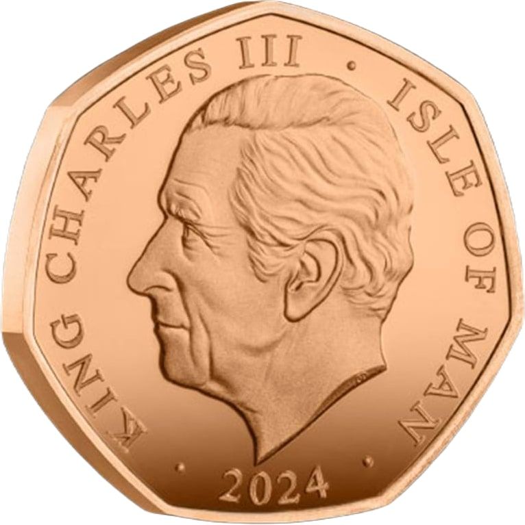 Isle of Man 50 Pence - Charles III King's First Year - Coronation; Gold Proof obverse