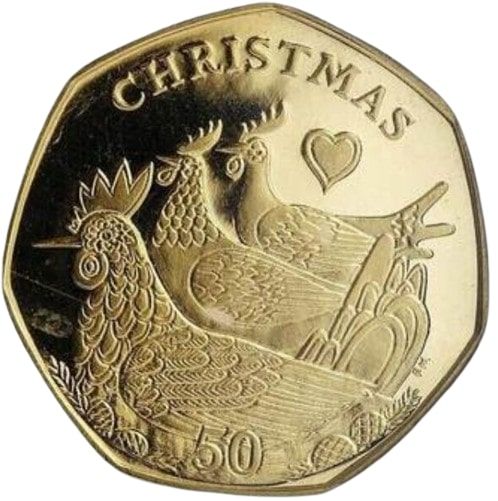 Isle of Man 50 Pence - Elizabeth II Christmas 2007; Gold Proof