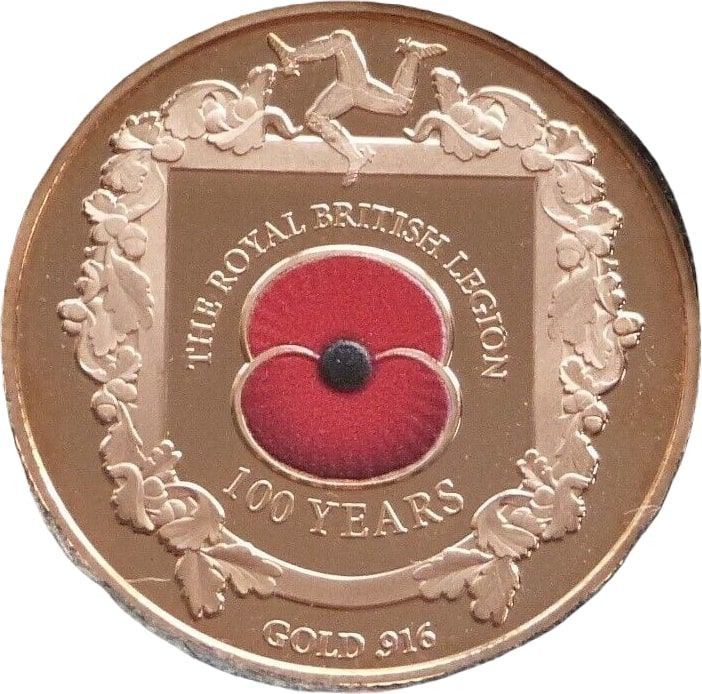 Isle of Man 2 Sovereigns - Elizabeth II Royal British Legion; Gold Proof